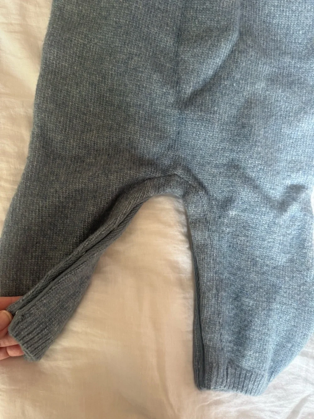 Classic Knit Baby One-Piece in Blue with Fair Isle Yoke 6-12 soft cozy sweater
